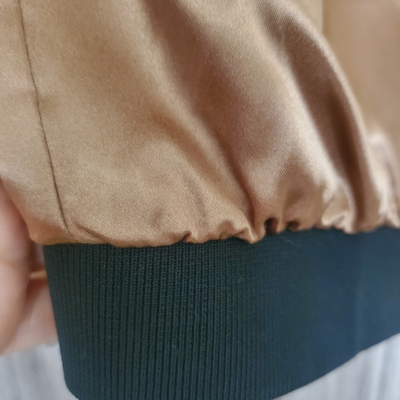 Don't ask why bronze Bomber jacket EUC - Picture 6 of 6